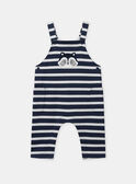 Latzhose mit marineblauen Streifen und mit Waschbär-Patch, Baby, Jungen NAIGOR / 25H1BGP4SALA015