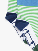 Grüne, blaue und weiße Colorblock-Socken FUSKATAGE / 23E4PGN1SOQC233