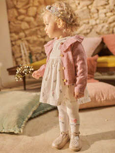 Baby Mädchen rosa Strickjacke mit Rüschenkragen CADIANE / 22E1BFB1CAR305