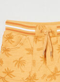 Orangefarbene Bermuda-Shorts mit Palmenprint aus Molton KRIMONAGE 3 / 24E3PGQ3BER107