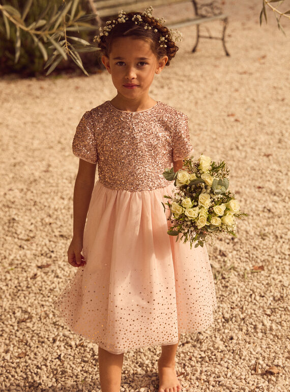 Kleid aus Tüll mit Pailletten MREBAMETTE / 25E2PFL6ROB415
