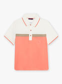 Poloshirt in Weiß und Koralle für Kind Junge CUWIAGE / 22E3PGP1POL001