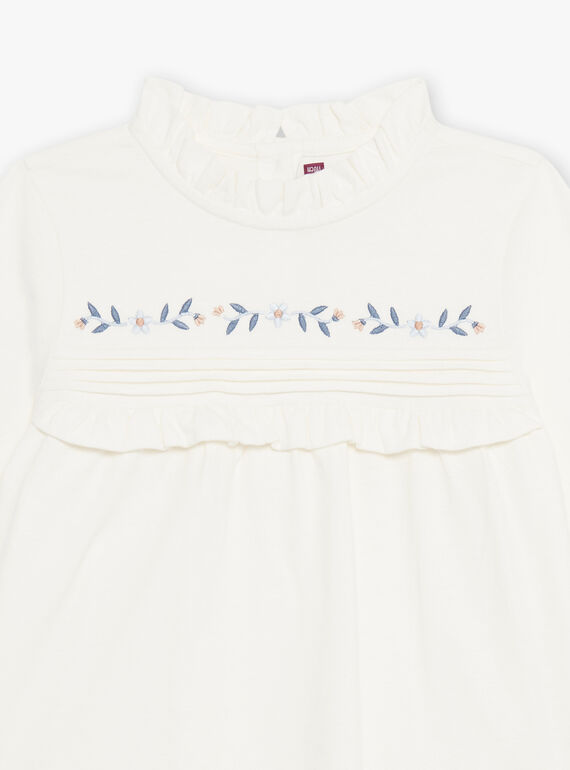 Ecru T-Shirt mit Rüschen DIACHETTE / 22H2PFY3TML001