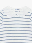 Ecru- und marineblaues T-Shirt im Matrosenstil FABULEUSE / 23E1BF81TEE001