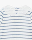 Ecru- und marineblaues T-Shirt im Matrosenstil FABULEUSE / 23E1BF81TEE001