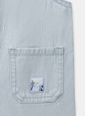 Gestreifter kurzärmliger Twill-Denim-Overall KAVAL / 24E1BGR1SACP272