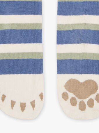 Socken mit Streifen und Tierpfotenmuster beige DERAYAGE / 22H4PGR3SOQ810