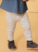Ecrufarbene Leggings mit Blumenprint LACELINE / 24H1BFJ1LG001