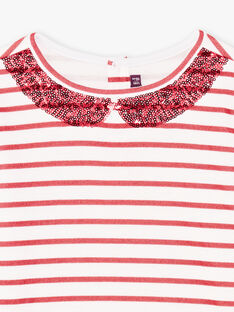 Langärmeliges rotes Matrosen-T-Shirt für Mädchen BROMARETTE2 / 21H2PFB6TML001