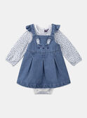 Set mit Body und Schürzenkleid in Blau und Ecru LACELIA / 24H1BFJ1ENS001