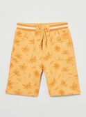 Orangefarbene Bermuda-Shorts mit Palmenprint aus Molton KRIMONAGE 3 / 24E3PGQ3BER107