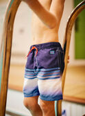 Blau gestreifte Badeshorts Kind Junge CYMAILLAGE / 22E4PGO3MAI622
