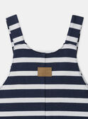 Latzhose mit marineblauen Streifen und mit Waschbär-Patch, Baby, Jungen NAIGOR / 25H1BGP4SALA015