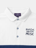 Blau-weißes Poloshirt aus Jersey mit „Gitarristendachs“-Motiv LEPOLAGE / 24H3PGJ1POL000