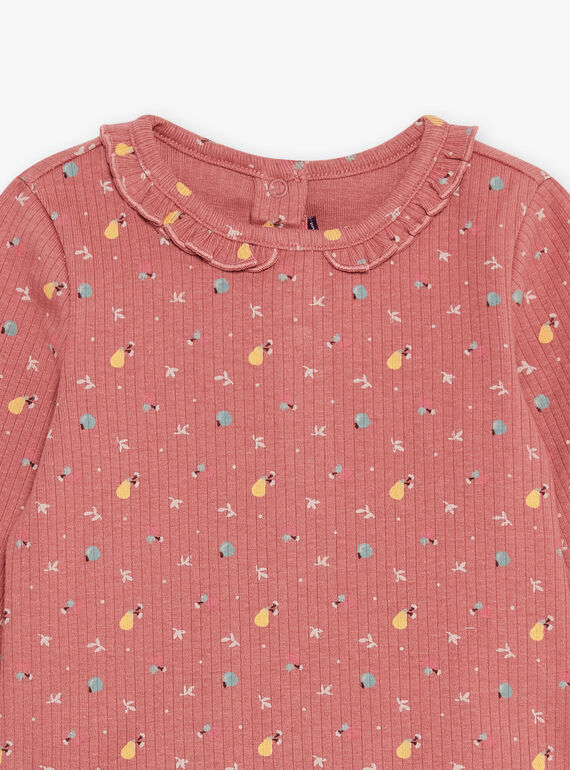 Langärmelige Bluse mit Blumenmuster in Altrosa DAKELLY / 22H1BFR1TEED332
