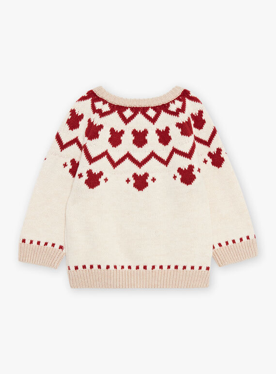 Strickweste in Rot und Beige DAPIERRE / 22H1BGX1GILF512