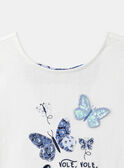 Ecrufarbenes T-Shirt mit Schmetterlingsmotiven LEPAPYETTE / 24H2PFJ1TMC001
