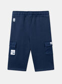Bequeme marineblaue Hose mit Taschen in Cargo-Optik LADAMIEN / 24H1BGJ1PANC230