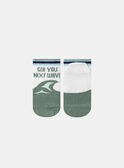 Weiße und türkisfarbene See You Next Wave Jacquard-Socken KLIVAGAGE / 24E4PGR1SOQG600
