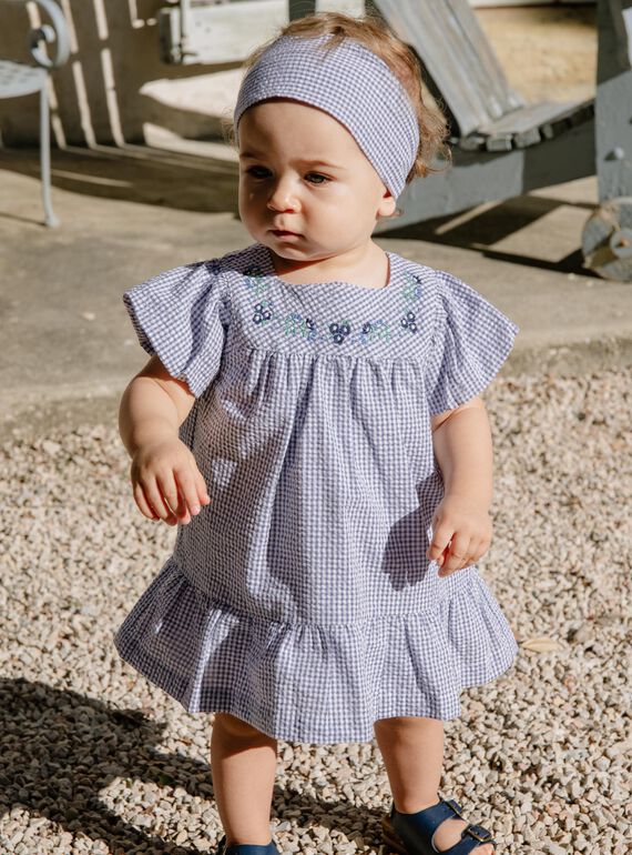 Kleid aus Seersucker mit Vichykaro-Print FANONO / 23E1BFN1ROB070