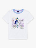 	Weiß-blaues T-Shirt mit kurzen Ärmeln LABAGE / 24H3PGI3TMC000