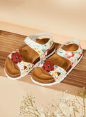 Offene Sandalen aus Ecru-Leder FABIRETTE / 23N10PF63D0E001