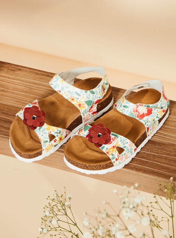 Offene Sandalen aus Ecru-Leder FABIRETTE / 23N10PF63D0E001