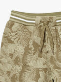 Khakifarbene Bermuda-Shorts mit Blätter- und Tigerprint aus Molton KRIMONAGE 4 / 24E3PGQ2BER604