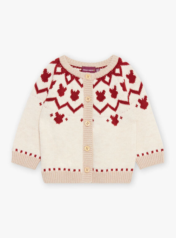 Strickweste in Rot und Beige DAPIERRE / 22H1BGX1GILF512