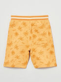 Orangefarbene Bermuda-Shorts mit Palmenprint aus Molton KRIMONAGE 3 / 24E3PGQ3BER107