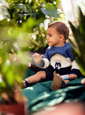 Baby Junge dreifarbiger Pullover mit Affenmotiv CARAYNAL / 22E1BGK1PUL703