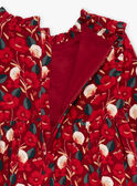Rotes Samtkleid mit Blumendruck GLEDRETTE / 23H2PFQ2ROBF506