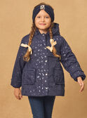 2-in-1-Parka dunkelblau oder weiße Jacke mit Leopardenmuster ohne Ärmel, Mädchen  NINARETTE / 25H2PFE2PAR705