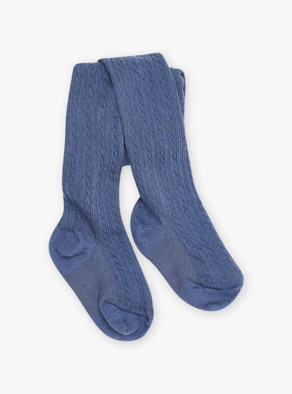 Marineblaue Strumpfhose mit ausgefallenen Twists FABULLE / 23E4BF81COL070