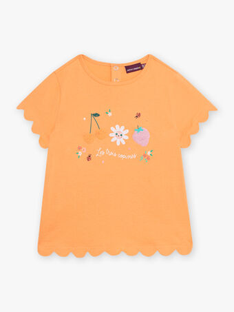 Kind Mädchen T-Shirt in Melone mit Fruchtmuster CHAFLETTE / 22E2PFM1TMCE403
