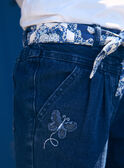 Blaue Karottenjeans mit geblümtem Gürtel LEJINETTE / 24H2PFJ1JEAK005