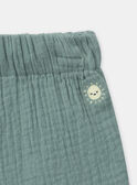 Kurze Hose aus dunkler Doppelgaze-Baumwolle in Türkis KAVICTOR / 24E1BGR1SHOG600