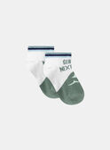 Weiße und türkisfarbene See You Next Wave Jacquard-Socken KLIVAGAGE / 24E4PGR1SOQG600