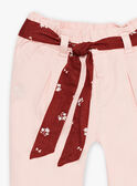 Baby Mädchen nackte Twill-Hose mit Blumenmuster-Gürtel CABATA / 22E1BF71PAND319