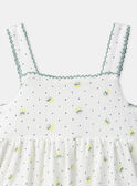 Elfenbeinfarbenes Blumenmuster-Kleid aus Rippenstoff KAURIELLE / 24E1BFR2ROB005