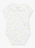 Vanillefarbener Body und Shorts mit Wolken- und Sonnenmuster FOULQUES / 23E0CMT1ENS114