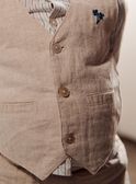 Beige ärmellose Leinenjacke FAEDOUARD / 23E1BGI1VSMA013