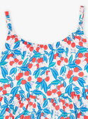 Kurzes blaues Rüschenkleid mit Blumen- und Kirschenprint KRUROBETTE 1 / 24E2PFK6RBSD319