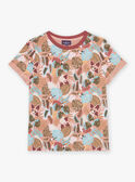 T-Shirt pfirsichfarben mit tropischem Aufdruck FICHEMAGE / 23E3PGD1TMC413