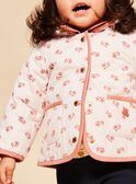 Gesteppter Kapuzenmantel in rosa mit Blumendruck. FIMARIE / 23E1BF51VESD319