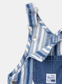 Lange blau-weiße Latzhose aus Denim mit Streifendruck LADEREK / 24H1BGJ1SALP274