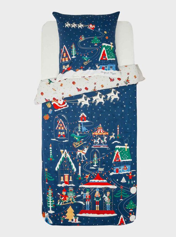 Marineblaues Weihnachtsbettwäscheset mit quadratischem Kissenbezug SOCOUETTE / 19HZENS2PLCC205