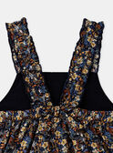 Kleid mit buntem Blumen-und Fischmotiv aus Popeline in Marineblau KAZAZIE / 24E1BFS2ROB718