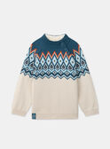 Jacquard-Pullover in Ecru LARUMAGE / 24H3PGR1PULA001