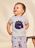 Fliederfarbenes gestreiftes T-Shirt mit kurzen Ärmeln FAOCTAVE / 23E1BGO1TMCH700